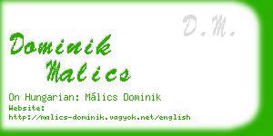 dominik malics business card
